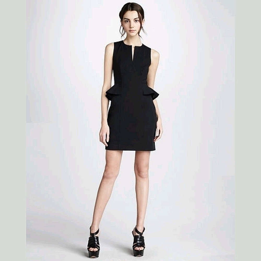 Rebecca Taylor Peplum-Waist Dress, Navy, 6